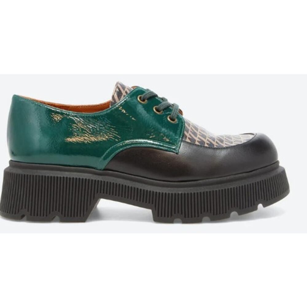 Chie Mihara Qamba Platform Oxford Shoes Womens EU 39 US 9 Lace Up Lug Sole - Picture 12 of 12
